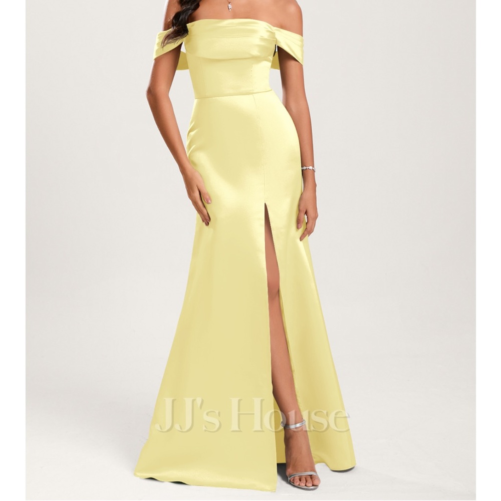 NWT satin yellow bridesmaid dress